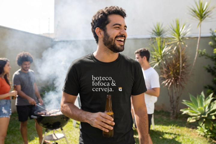 Camiseta de Boteco: Fofoca e Cerveja, Trio Perfeito