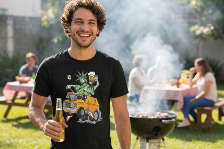 Camiseta Estatua da Liberdade Van Tunada: Liberdade e Cerveja