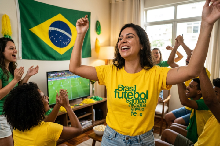Camiseta Mapa da Paixao: o Brasil Inteiro Torce Junto