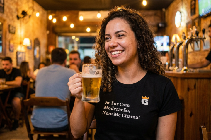 Camiseta Se For Com Moderacao Nem Me Chama: atitude cervejeira