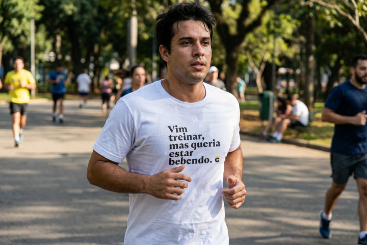 Vim treinar mas queria estar bebendo: a camiseta fitness mais honesta do Brasil