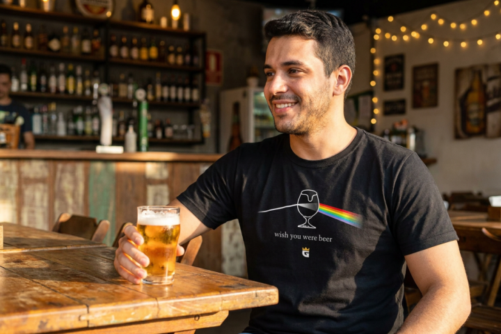 Camiseta Wish You Were Beer: Rock e Cerveja no Peito